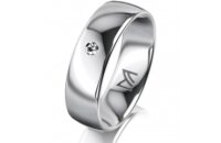 Ring 18 Karat Weissgold 6.0 mm poliert 1 Brillant G vs...
