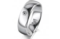 Ring 14 Karat Weissgold 6.0 mm poliert 1 Brillant G vs...