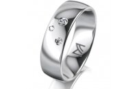 Ring 14 Karat Weissgold 6.0 mm poliert 3 Brillanten G vs...
