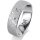 Ring 14 Karat Weissgold 6.0 mm kreismatt 3 Brillanten G vs Gesamt 0,060ct