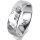 Ring 18 Karat Weissgold 6.0 mm diamantmatt 3 Brillanten G vs Gesamt 0,060ct