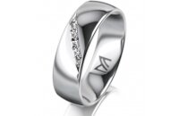 Ring 14 Karat Weissgold 6.0 mm poliert 5 Brillanten G vs...