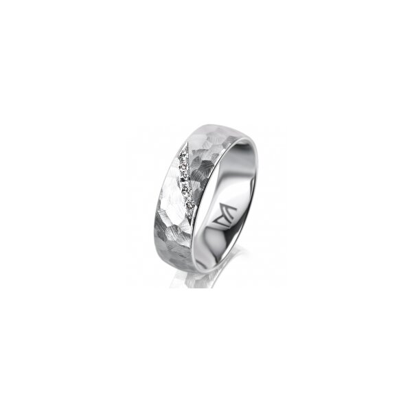 Ring 14 Karat Weissgold 6.0 mm diamantmatt 5 Brillanten G vs Gesamt 0,065ct
