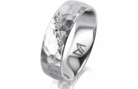 Ring 14 Karat Weissgold 6.0 mm diamantmatt 5 Brillanten G...