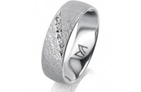 Ring 18 Karat Weissgold 6.0 mm kreismatt 5 Brillanten G...