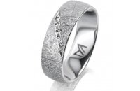 Ring 18 Karat Weissgold 6.0 mm kristallmatt 5 Brillanten...