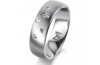Ring 14 Karat Weissgold 6.0 mm l&auml;ngsmatt 5...