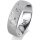 Ring 14 Karat Weissgold 6.0 mm kreismatt 5 Brillanten G vs Gesamt 0,080ct
