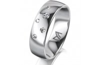 Ring 18 Karat Weissgold 6.0 mm poliert 5 Brillanten G vs...