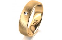 Ring 14 Karat Gelbgold 5.5 mm sandmatt 1 Brillant G vs...