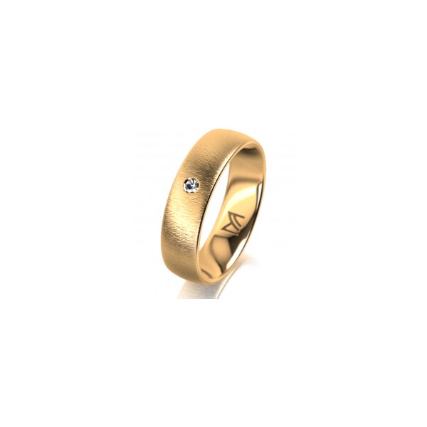 Ring 18 Karat Gelbgold 5.5 mm sandmatt 1 Brillant G vs 0,025ct