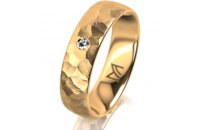 Ring 18 Karat Gelbgold 5.5 mm diamantmatt 1 Brillant G vs...