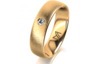 Ring 14 Karat Gelbgold 5.5 mm sandmatt 1 Brillant G vs...