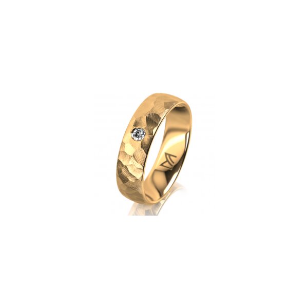 Ring 14 Karat Gelbgold 5.5 mm diamantmatt 1 Brillant G vs 0,050ct