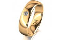Ring 18 Karat Gelbgold 5.5 mm poliert 1 Brillant G vs...