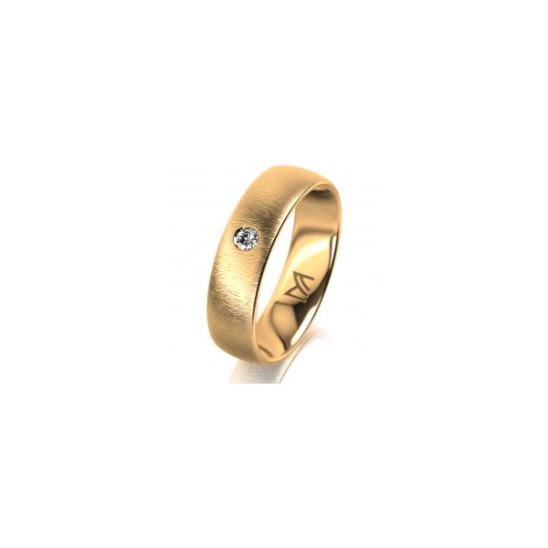 Ring 18 Karat Gelbgold 5.5 mm sandmatt 1 Brillant G vs 0,050ct