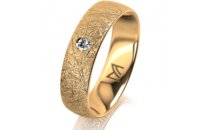 Ring 18 Karat Gelbgold 5.5 mm kristallmatt 1 Brillant G...