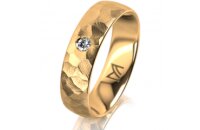 Ring 18 Karat Gelbgold 5.5 mm diamantmatt 1 Brillant G vs...
