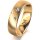 Ring 14 Karat Gelbgold 5.5 mm l&auml;ngsmatt 3 Brillanten G vs Gesamt 0,050ct