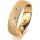Ring 14 Karat Gelbgold 5.5 mm kreismatt 3 Brillanten G vs Gesamt 0,050ct