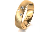 Ring 14 Karat Gelbgold 5.5 mm sandmatt 3 Brillanten G vs...