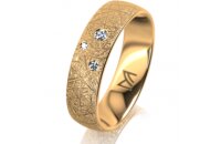 Ring 14 Karat Gelbgold 5.5 mm kristallmatt 3 Brillanten G...