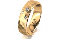Ring 14 Karat Gelbgold 5.5 mm diamantmatt 3 Brillanten G...