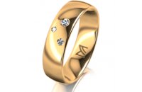 Ring 18 Karat Gelbgold 5.5 mm poliert 3 Brillanten G vs...