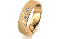 Ring 18 Karat Gelbgold 5.5 mm kreismatt 3 Brillanten G vs...