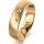 Ring 18 Karat Gelbgold 5.5 mm sandmatt 3 Brillanten G vs Gesamt 0,050ct