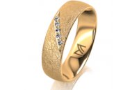 Ring 14 Karat Gelbgold 5.5 mm kreismatt 5 Brillanten G vs...