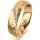 Ring 14 Karat Gelbgold 5.5 mm diamantmatt 5 Brillanten G vs Gesamt 0,045ct