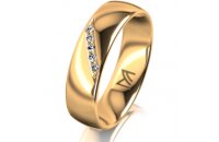 Ring 18 Karat Gelbgold 5.5 mm poliert 5 Brillanten G vs...