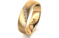 Ring 18 Karat Gelbgold 5.5 mm sandmatt 5 Brillanten G vs...