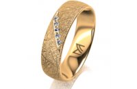 Ring 18 Karat Gelbgold 5.5 mm kristallmatt 5 Brillanten G...
