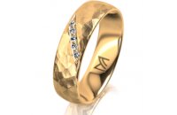 Ring 18 Karat Gelbgold 5.5 mm diamantmatt 5 Brillanten G...