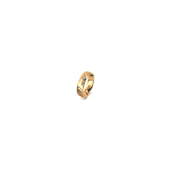 Ring 14 Karat Gelbgold 5.5 mm sandmatt 5 Brillanten G vs Gesamt 0,065ct