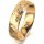 Ring 14 Karat Gelbgold 5.5 mm sandmatt 5 Brillanten G vs Gesamt 0,065ct
