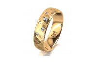 Ring 14 Karat Gelbgold 5.5 mm kristallmatt 5 Brillanten G...