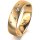 Ring 18 Karat Gelbgold 5.5 mm l&auml;ngsmatt 5 Brillanten G vs Gesamt 0,065ct
