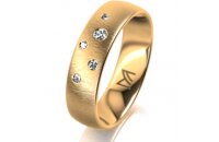 Ring 18 Karat Gelbgold 5.5 mm sandmatt 5 Brillanten G vs...