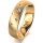Ring 18 Karat Gelbgold 5.5 mm sandmatt 5 Brillanten G vs Gesamt 0,065ct