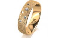 Ring 18 Karat Gelbgold 5.5 mm kristallmatt 5 Brillanten G...