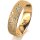 Ring 18 Karat Gelbgold 5.5 mm kristallmatt 5 Brillanten G vs Gesamt 0,065ct