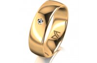 Ring 14 Karat Gelbgold 6.0 mm poliert 1 Brillant G vs...