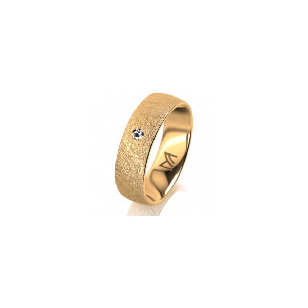 Ring 14 Karat Gelbgold 6.0 mm kreismatt 1 Brillant G vs 0,025ct