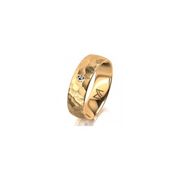 Ring 14 Karat Gelbgold 6.0 mm diamantmatt 1 Brillant G vs 0,025ct