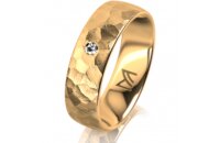 Ring 14 Karat Gelbgold 6.0 mm diamantmatt 1 Brillant G vs...