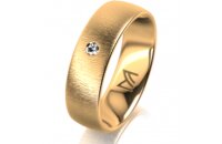 Ring 18 Karat Gelbgold 6.0 mm sandmatt 1 Brillant G vs...