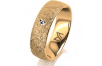 Ring 18 Karat Gelbgold 6.0 mm kristallmatt 1 Brillant G...